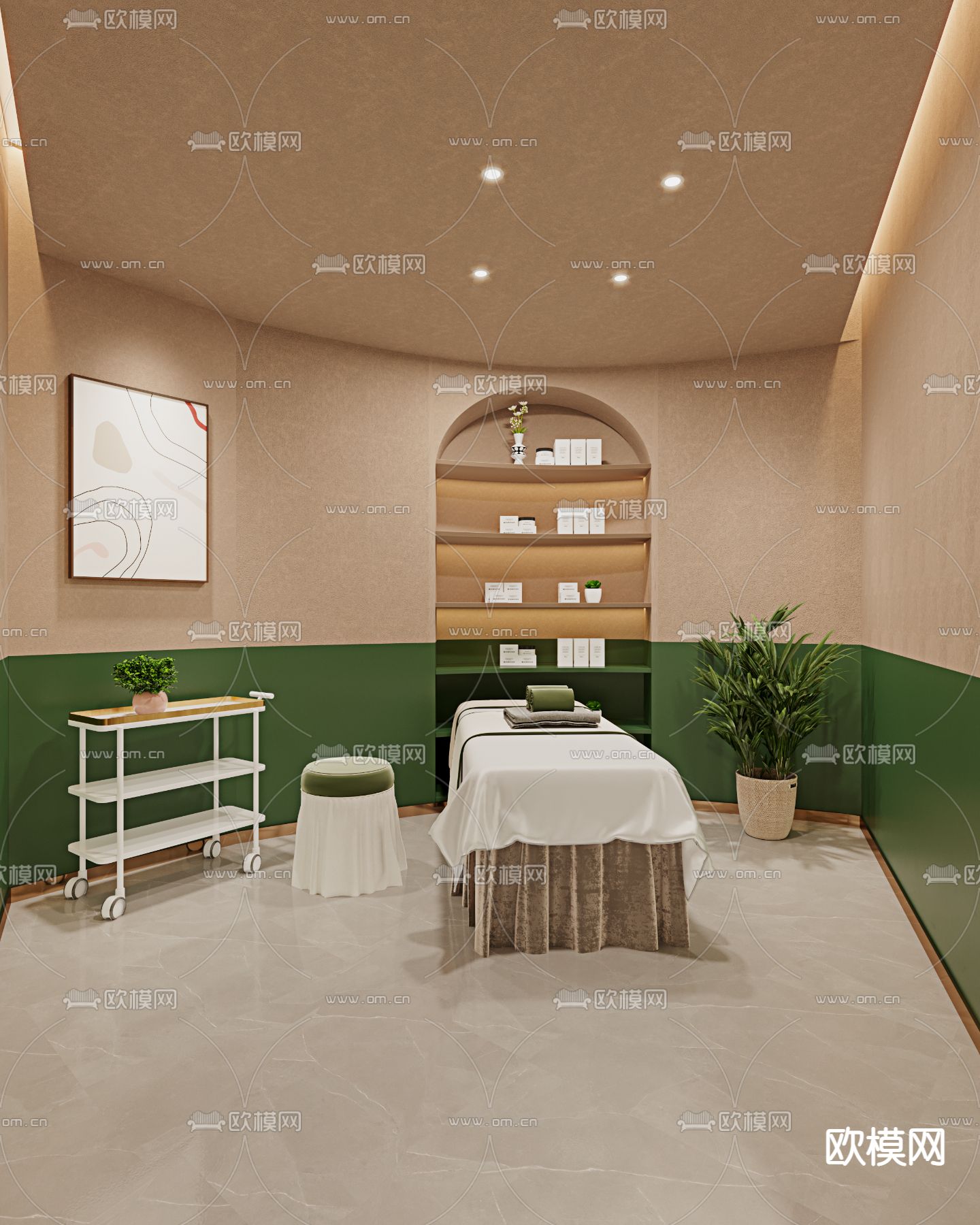 现代SPA美容院休息区3d模型下载（渲染图3）