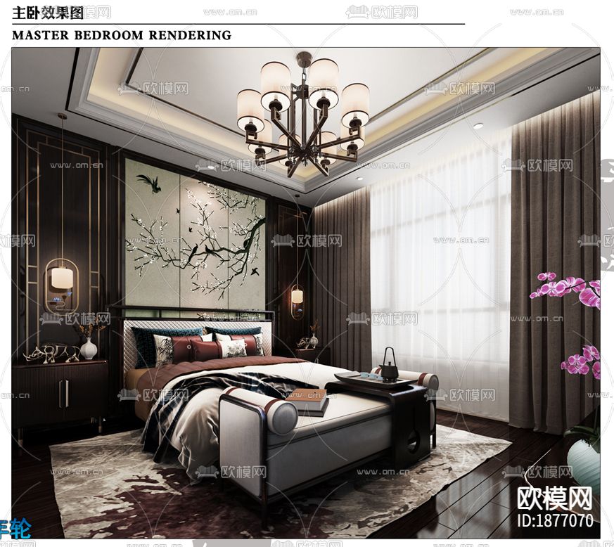 家装样板间cad施工图下载（渲染图3）