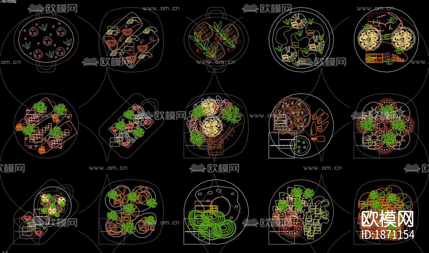 传统美食cad图库下载（渲染图2）