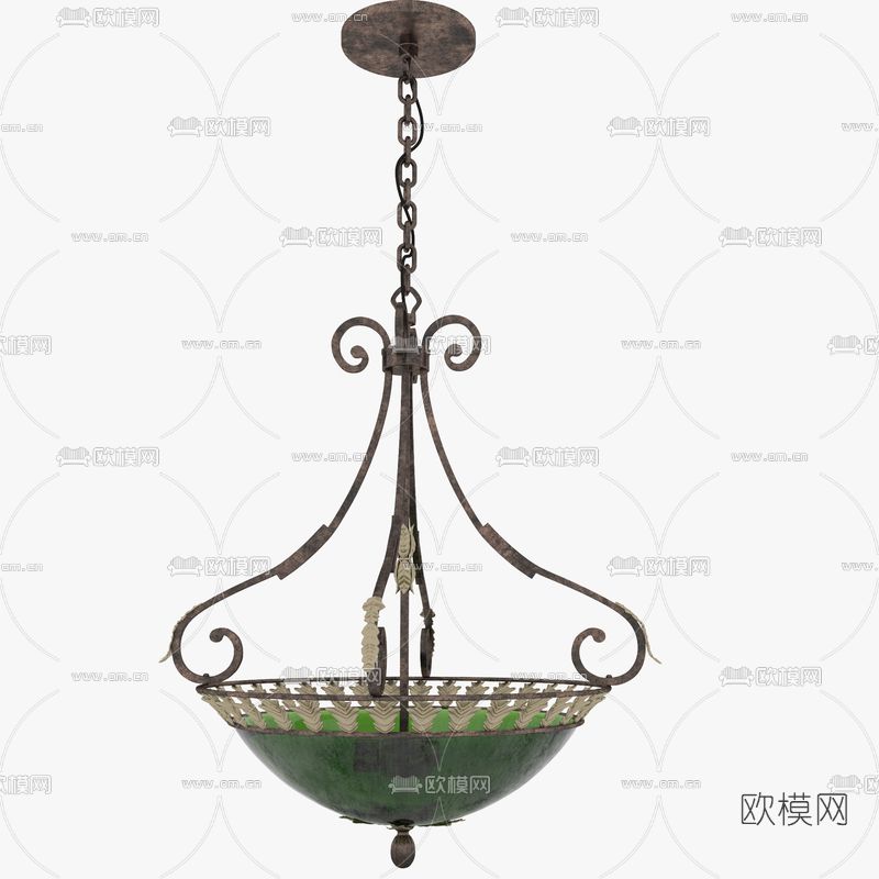 欧式吊灯免费3d模型下载
