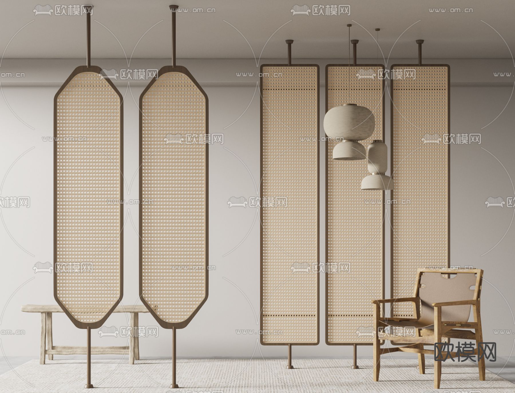 侘寂隔断su模型下载（渲染图1）