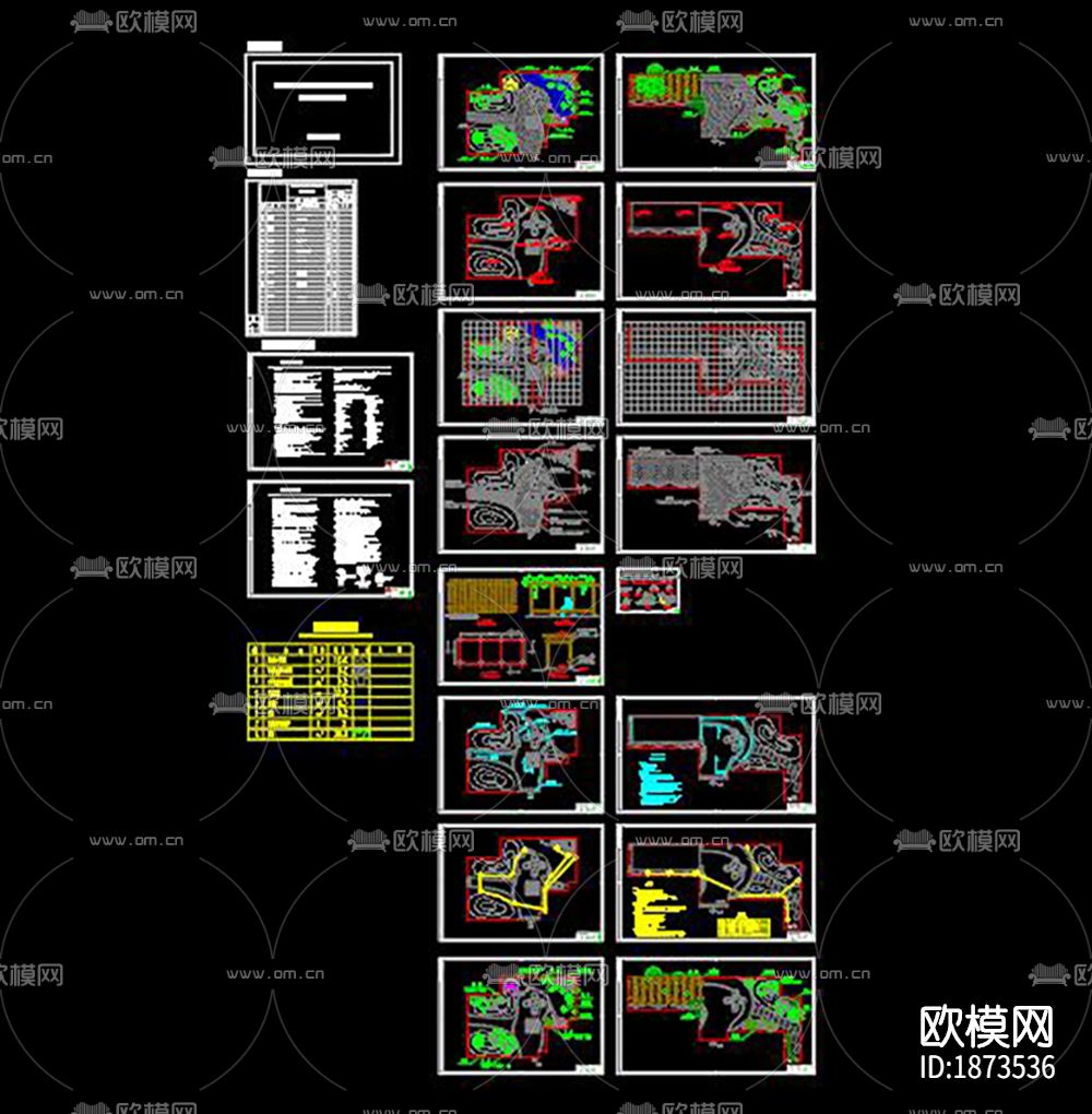 小区绿化规划cad施工图下载（渲染图10）