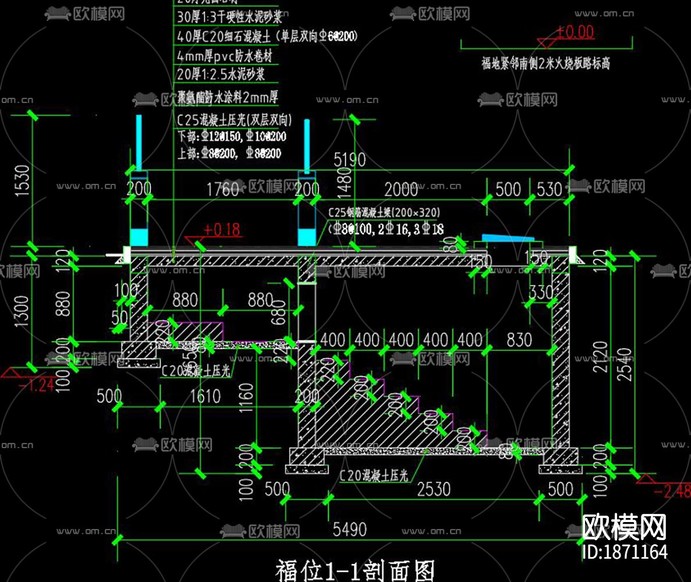 墓地建筑設(shè)計(jì)cad施工圖下載(渲染圖4)