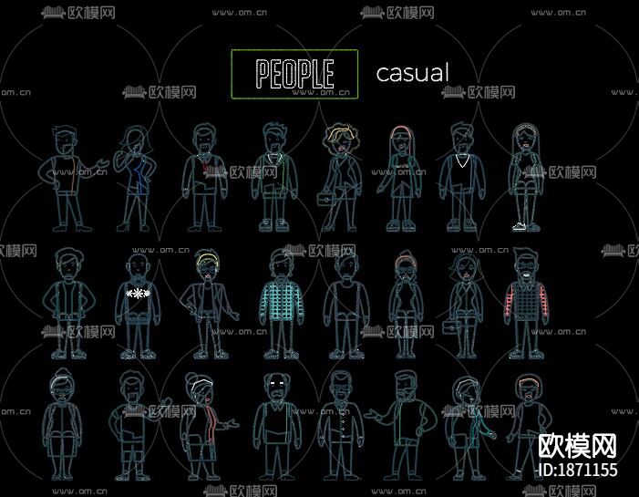 职业人物cad图库下载（渲染图7）