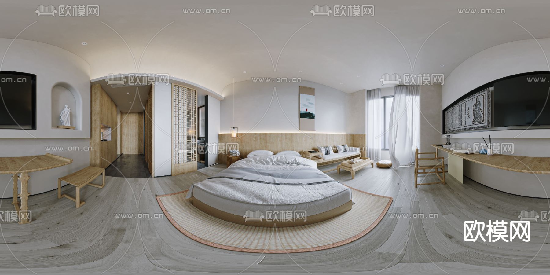 现代民宿客房vr全景3d模型下载_ID11726044_3dmax免费模型-欧模网