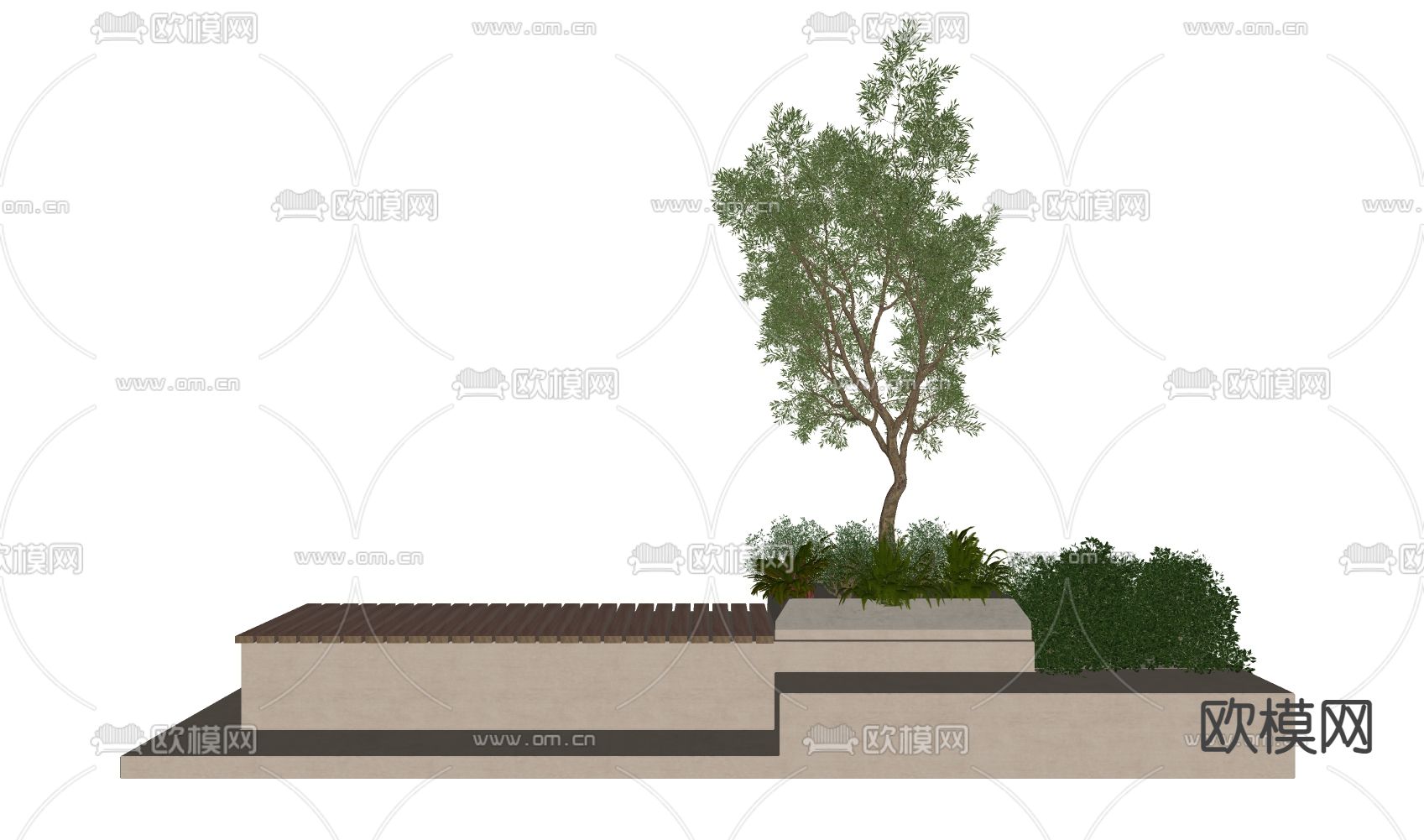 现代景观座椅su模型
