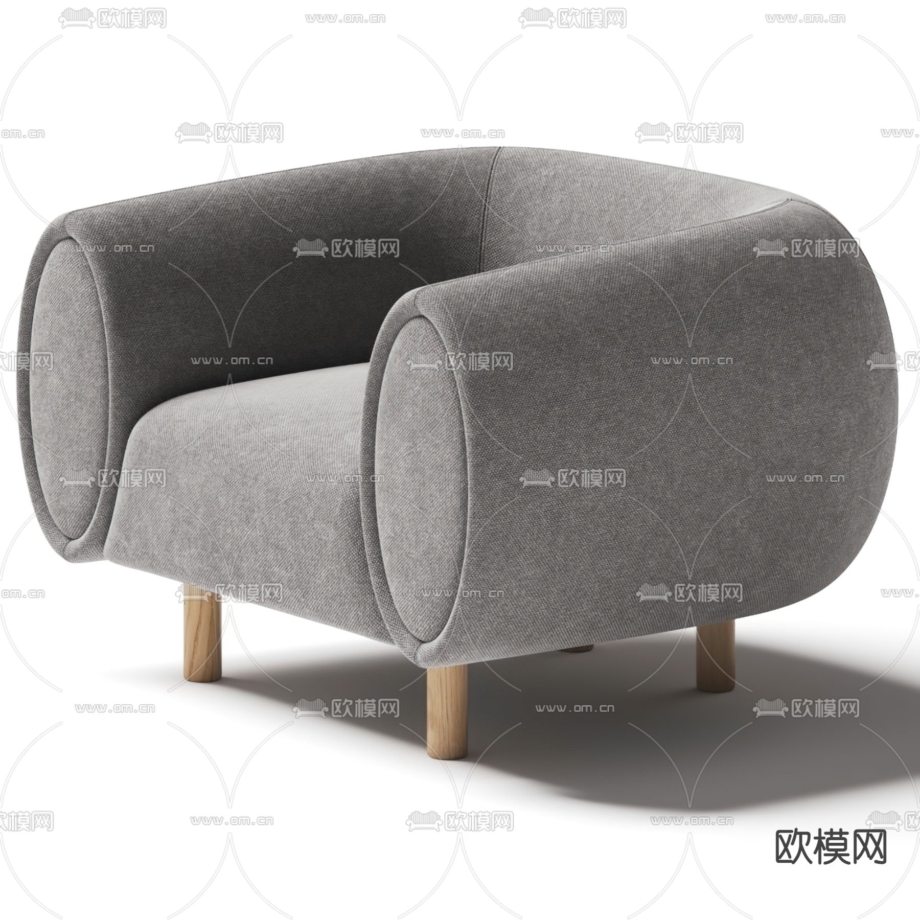 BAXTER 现代布艺单人沙发3d模型下载（渲染图1）