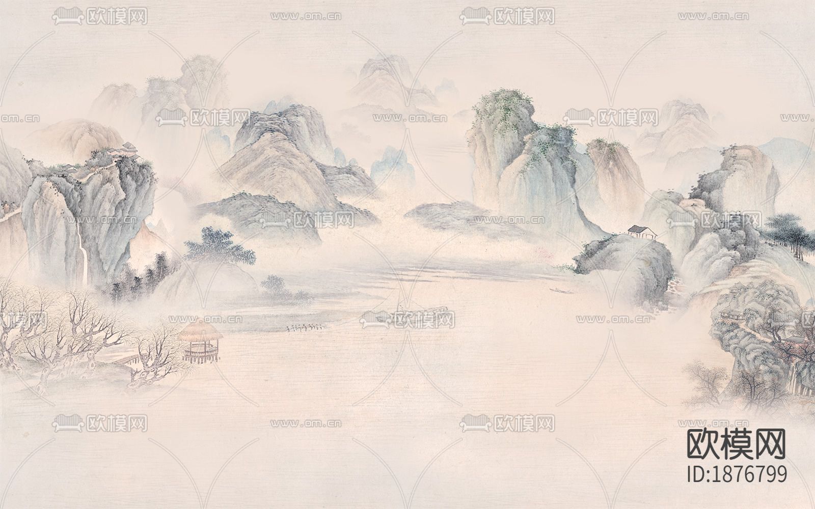 中式国画贴图下载