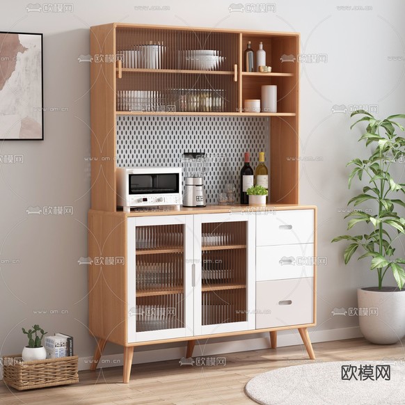 北欧餐边柜3d模型下载(渲染图2)