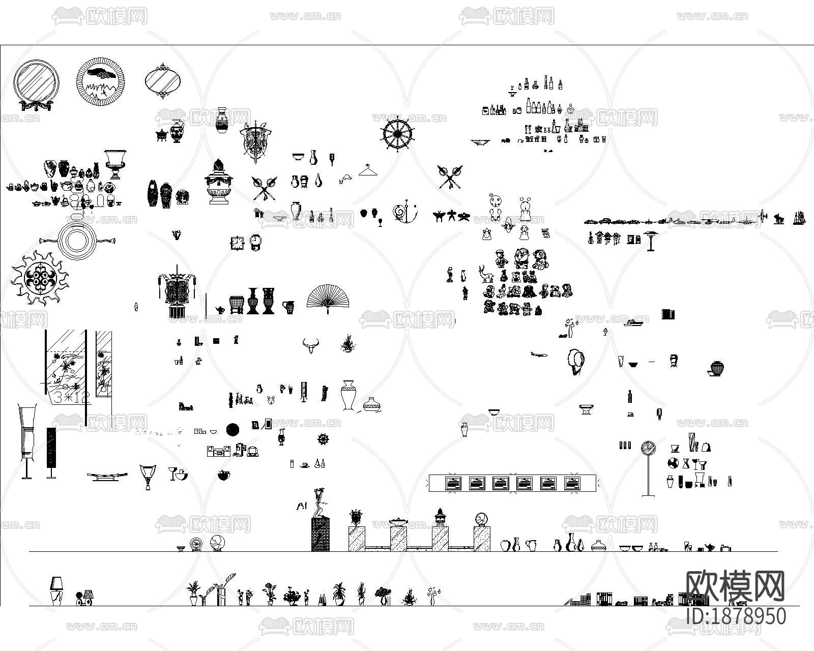饰品cad图库下载（渲染图1）