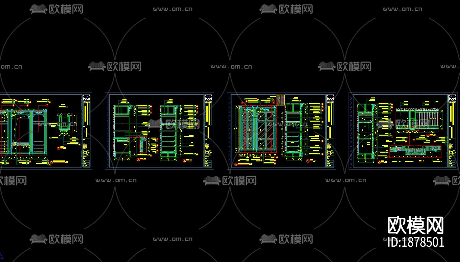别墅cad施工图下载（渲染图4）