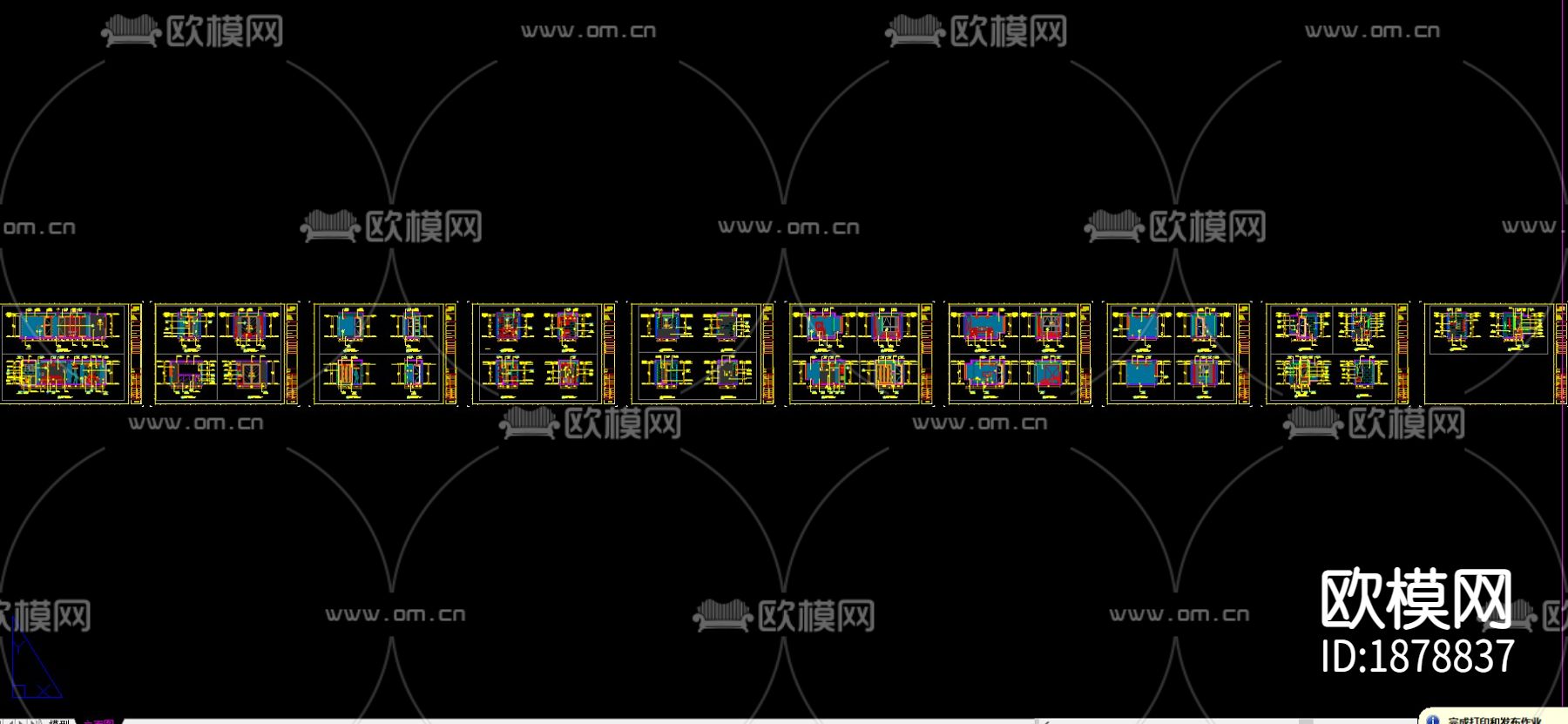 家装住宅cad施工图下载（渲染图4）