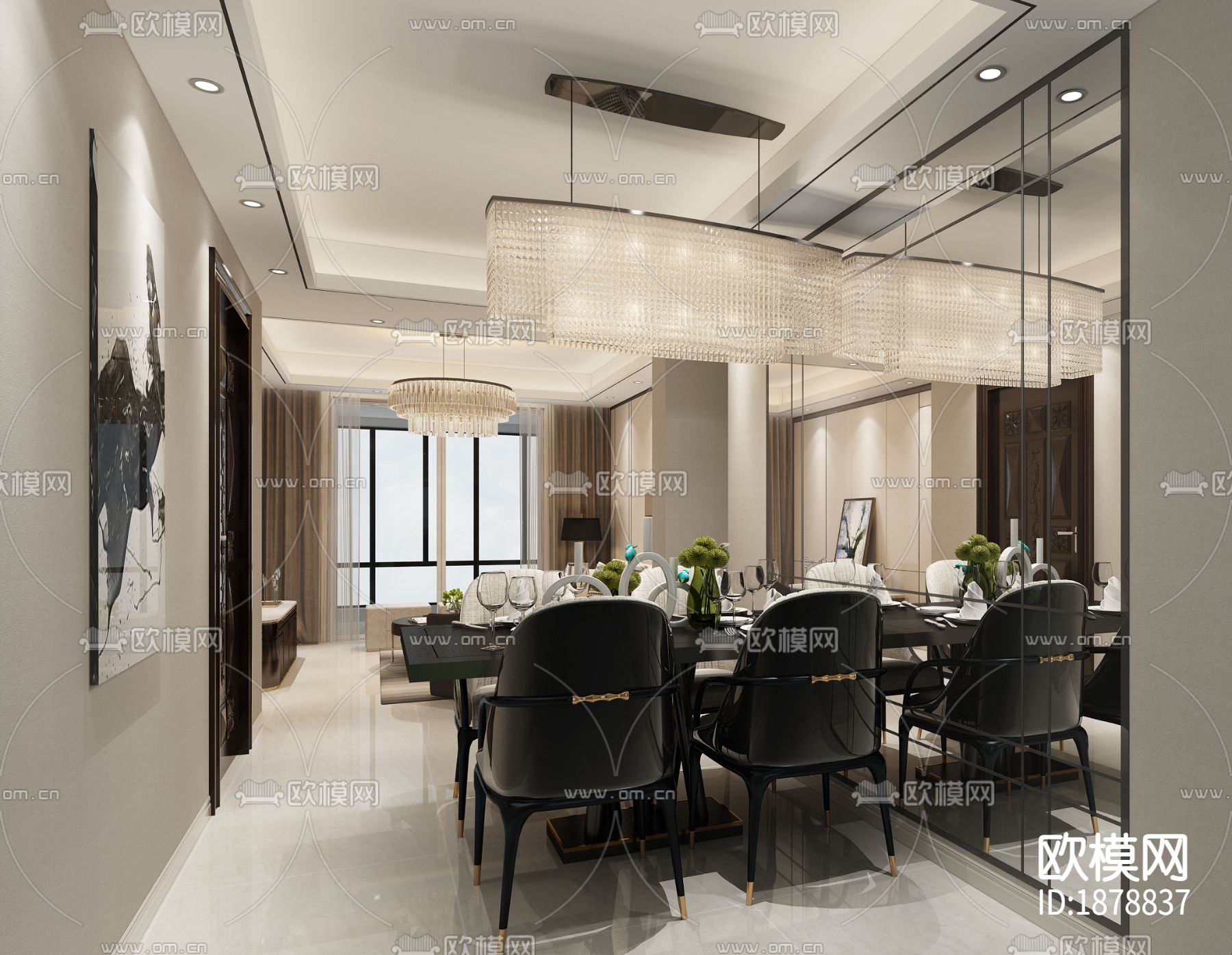 家装住宅cad施工图下载（渲染图5）