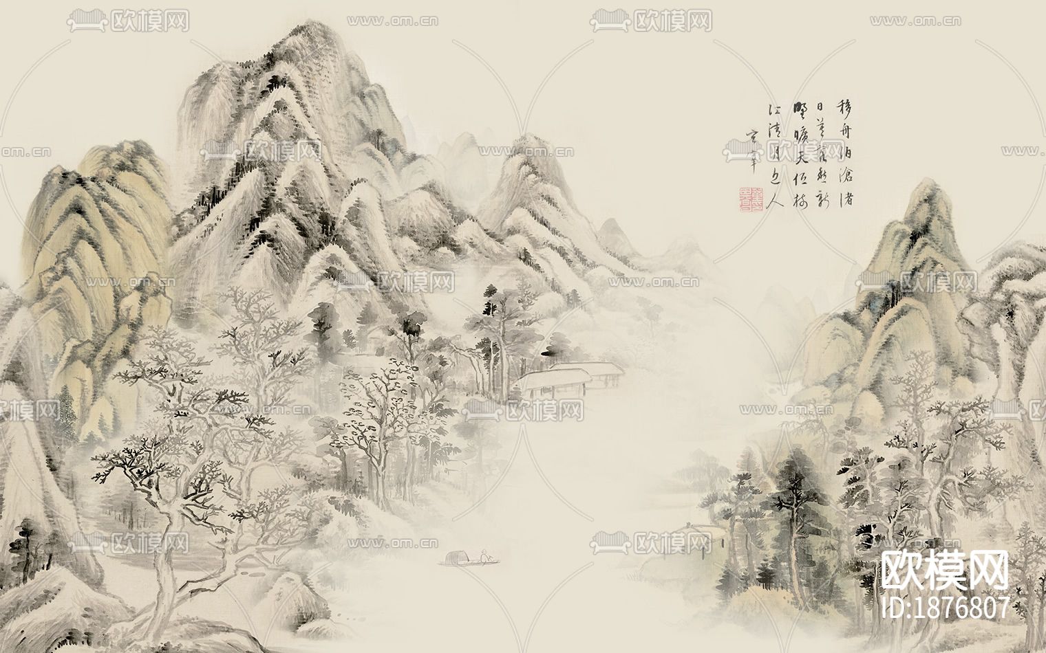 中式国画贴图