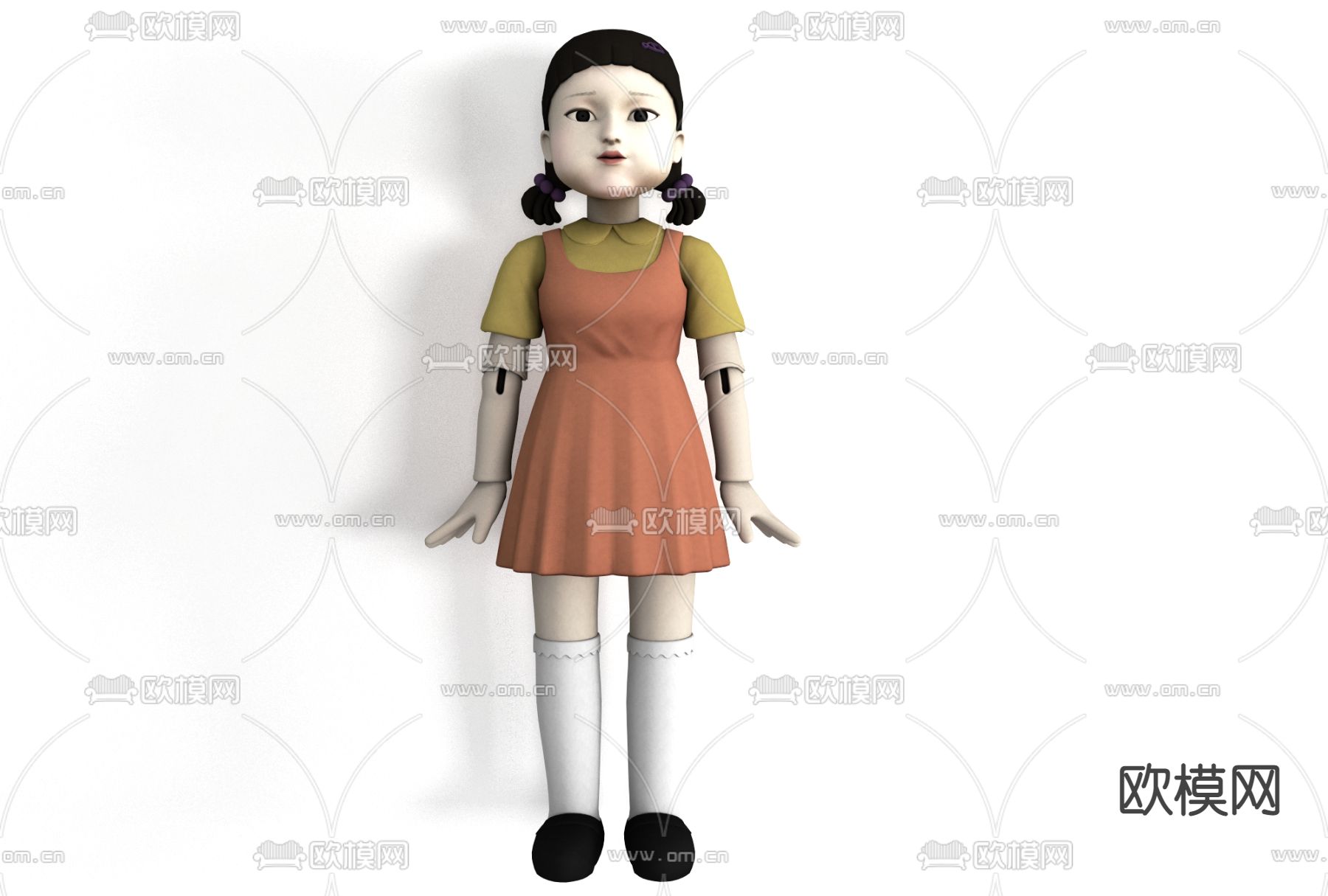 现代鱿鱼游戏角色免费3d模型下载