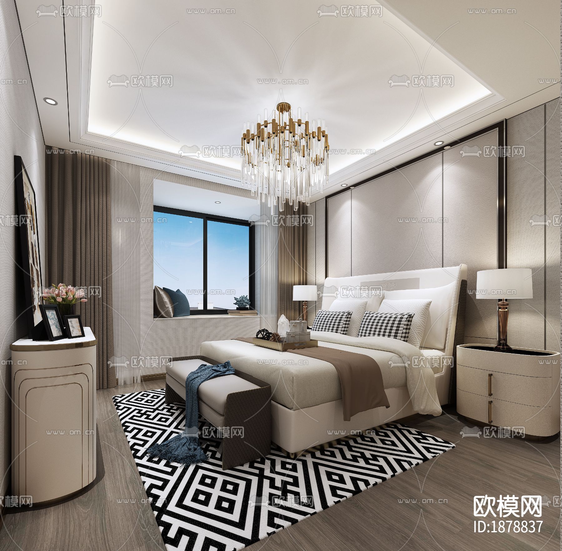 家装住宅cad施工图下载（渲染图7）