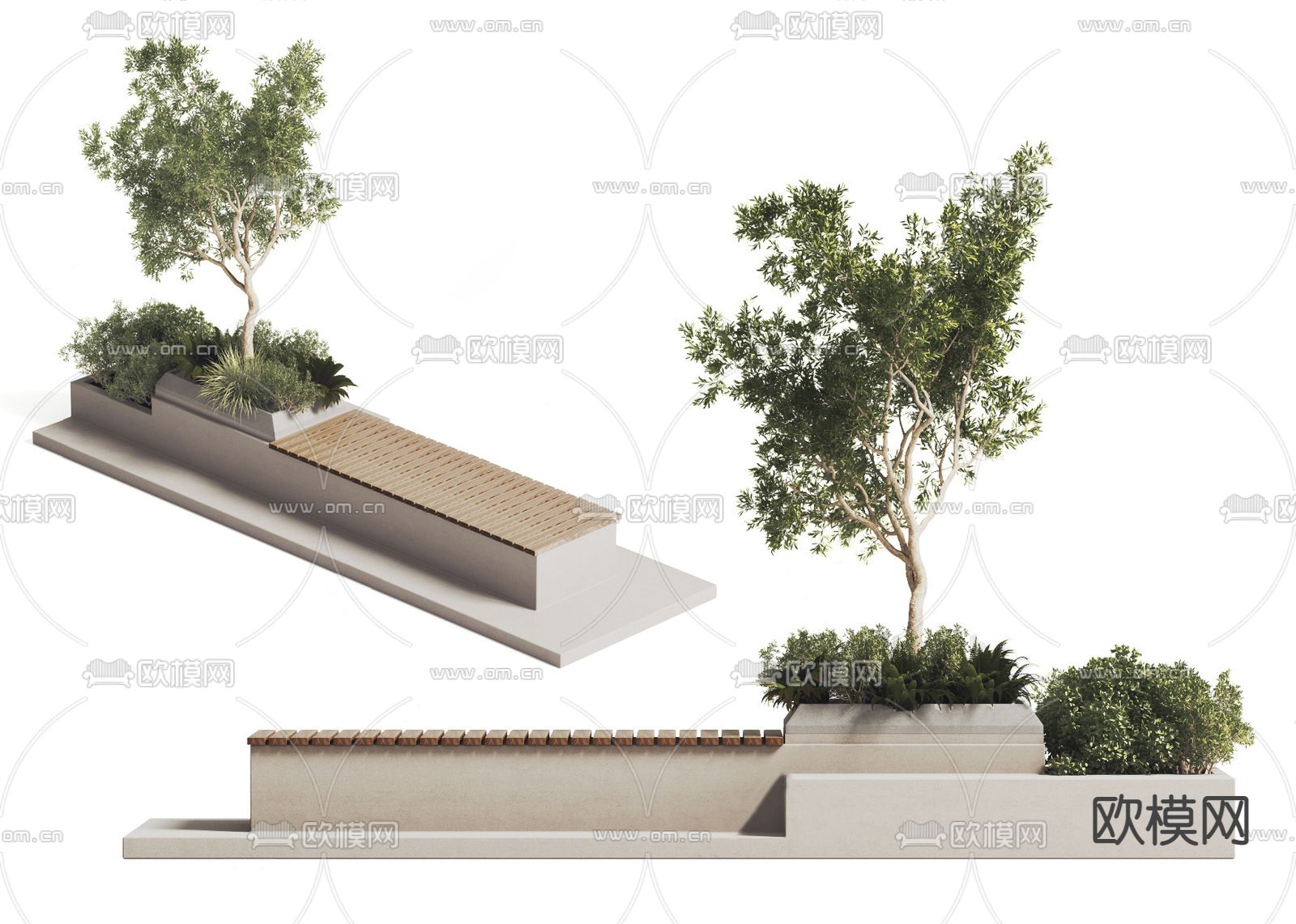 现代景观座椅su模型