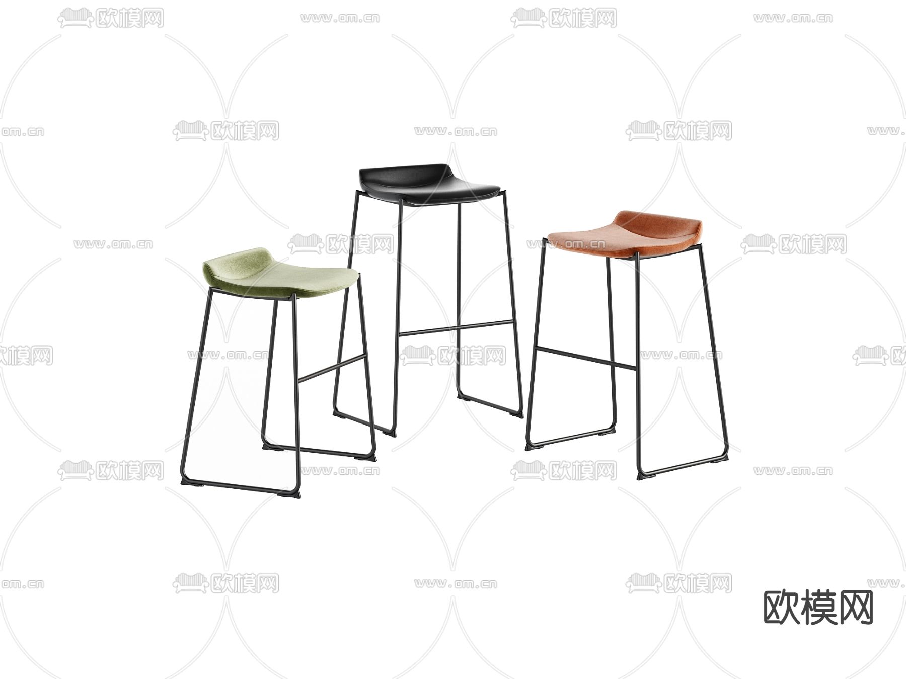 现代吧台椅吧凳3d模型