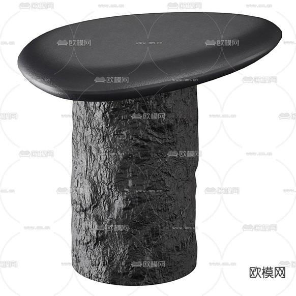 侘寂边几角几3d模型下载(渲染图1)