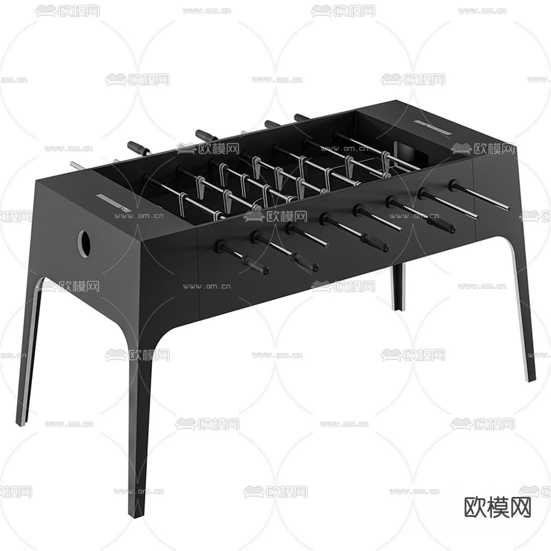 现代桌面足球游戏桌3d模型
