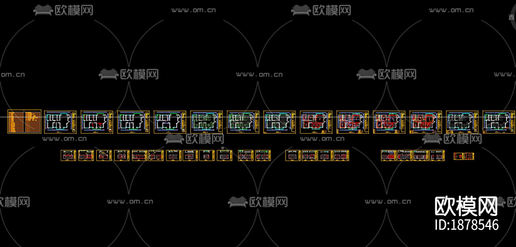 家居住宅cad施工图下载（渲染图7）
