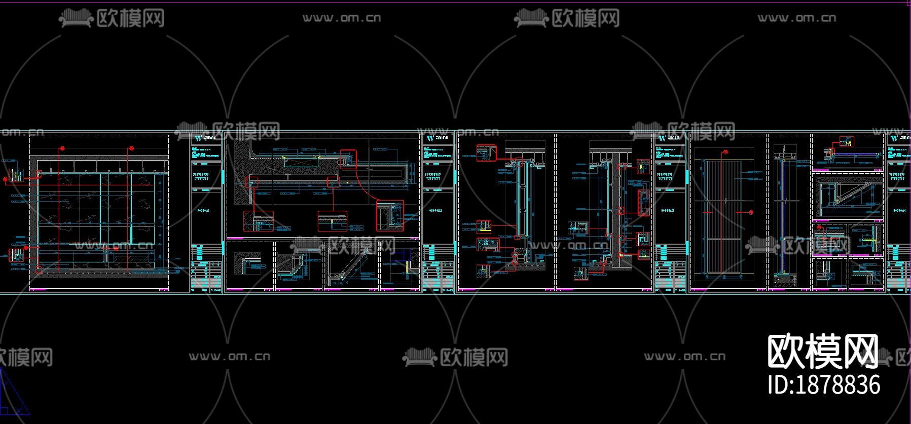 别墅cad平立面布置图下载（渲染图3）