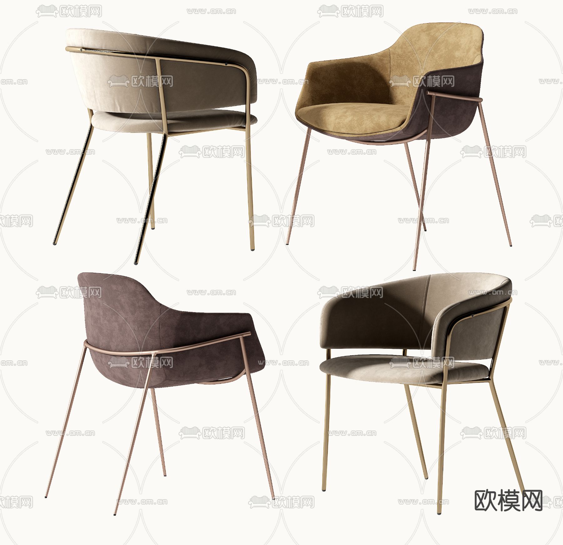 现代布艺单椅3d模型下载