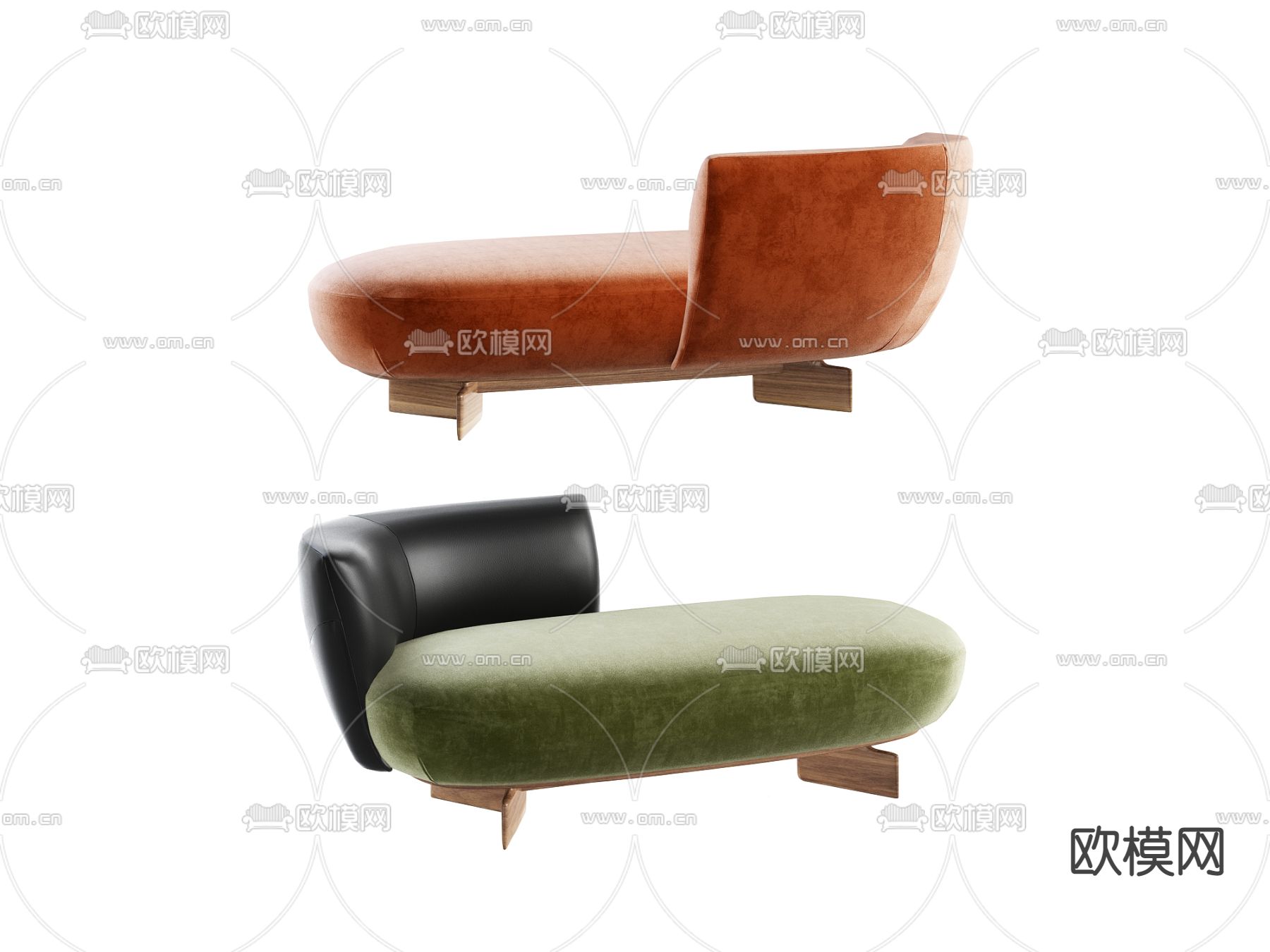 Giorgetti 现代布艺贵妃椅3d模型