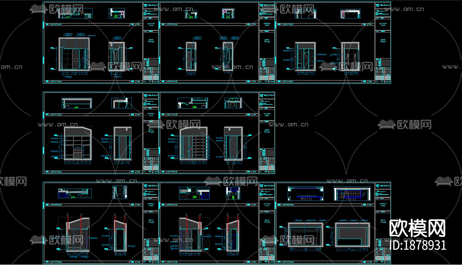 624㎡别墅样板间cad施工图下载（渲染图6）
