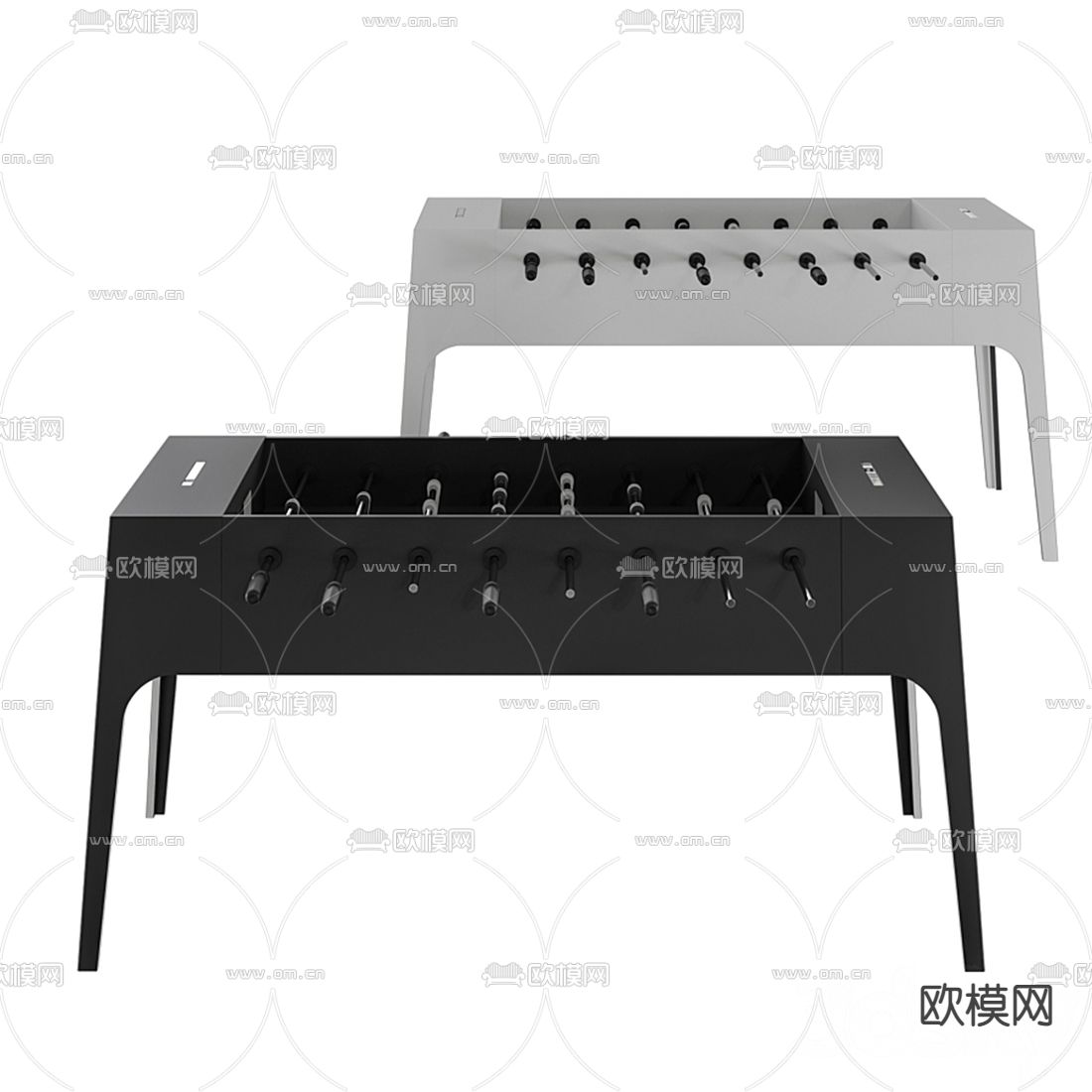 现代桌面足球游戏桌3d模型
