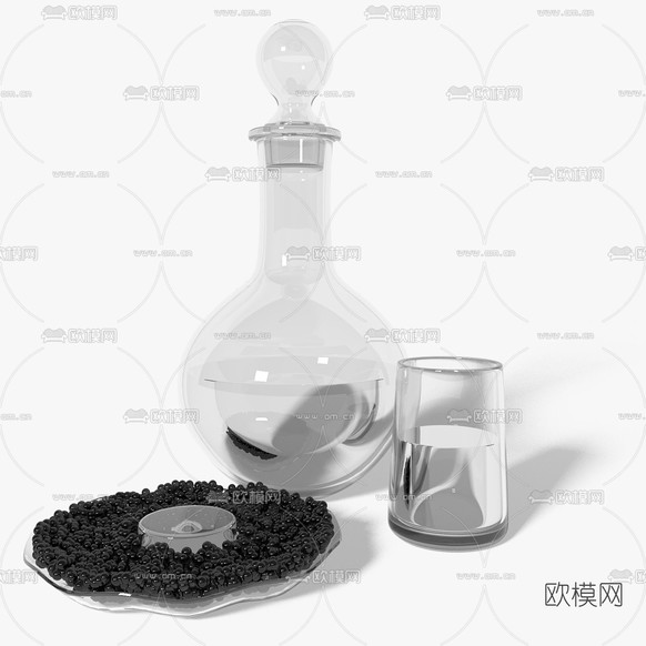 现代水杯水瓶免费3d模型下载