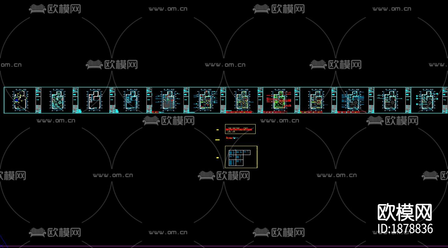 别墅cad平立面布置图下载（渲染图5）