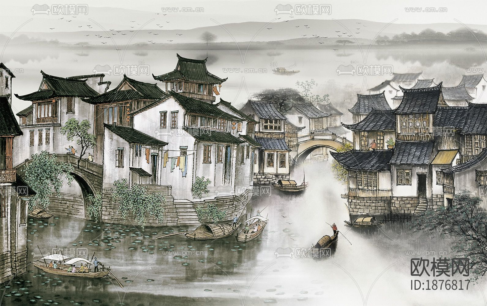 中式国画贴图下载