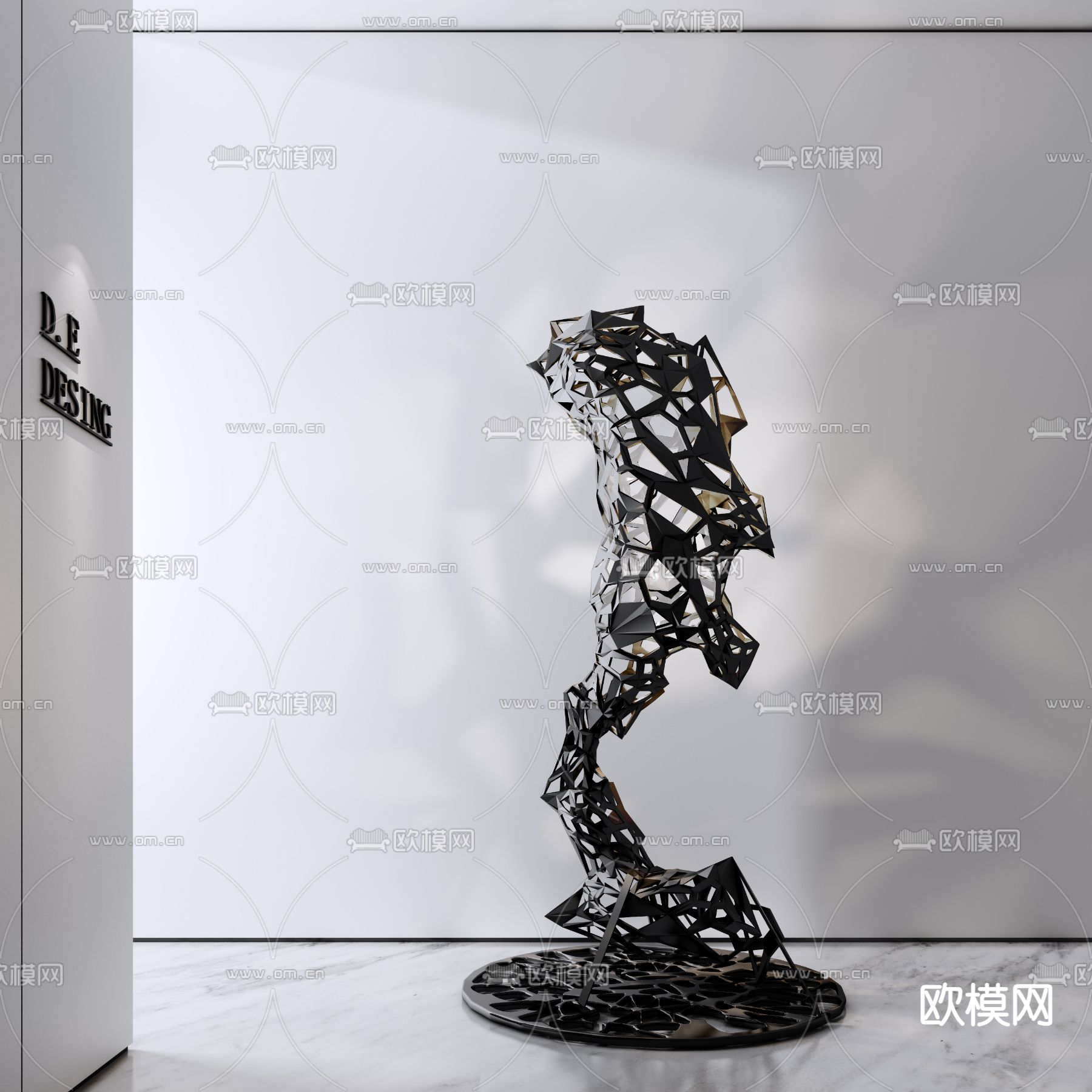 现代抽象雕塑3d模型下载