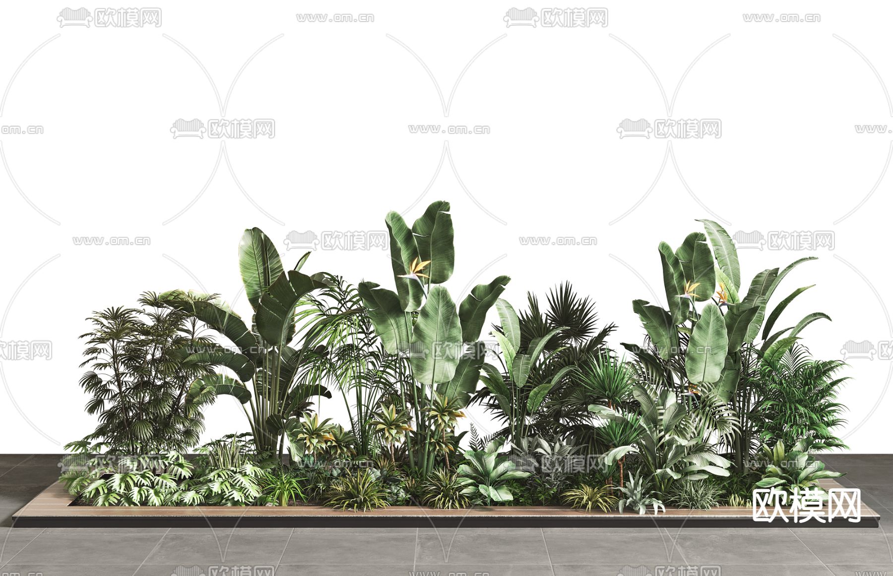 现代景观户外植物堆灌木草堆3d