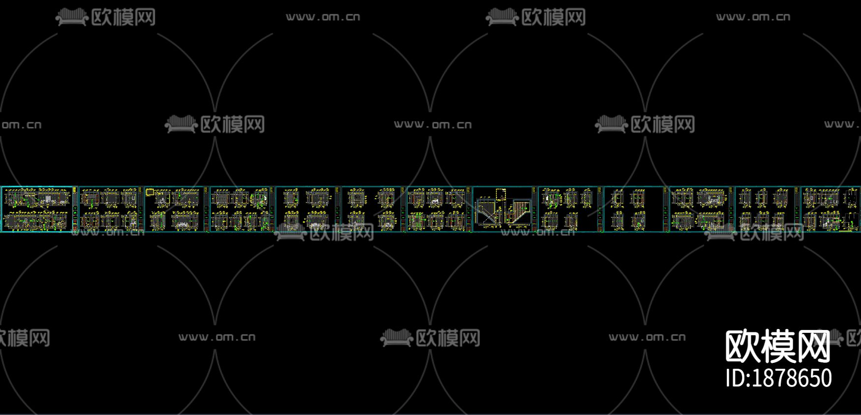 滨江180㎡复式四居家装样板间CAD施工图下载（渲染图7）