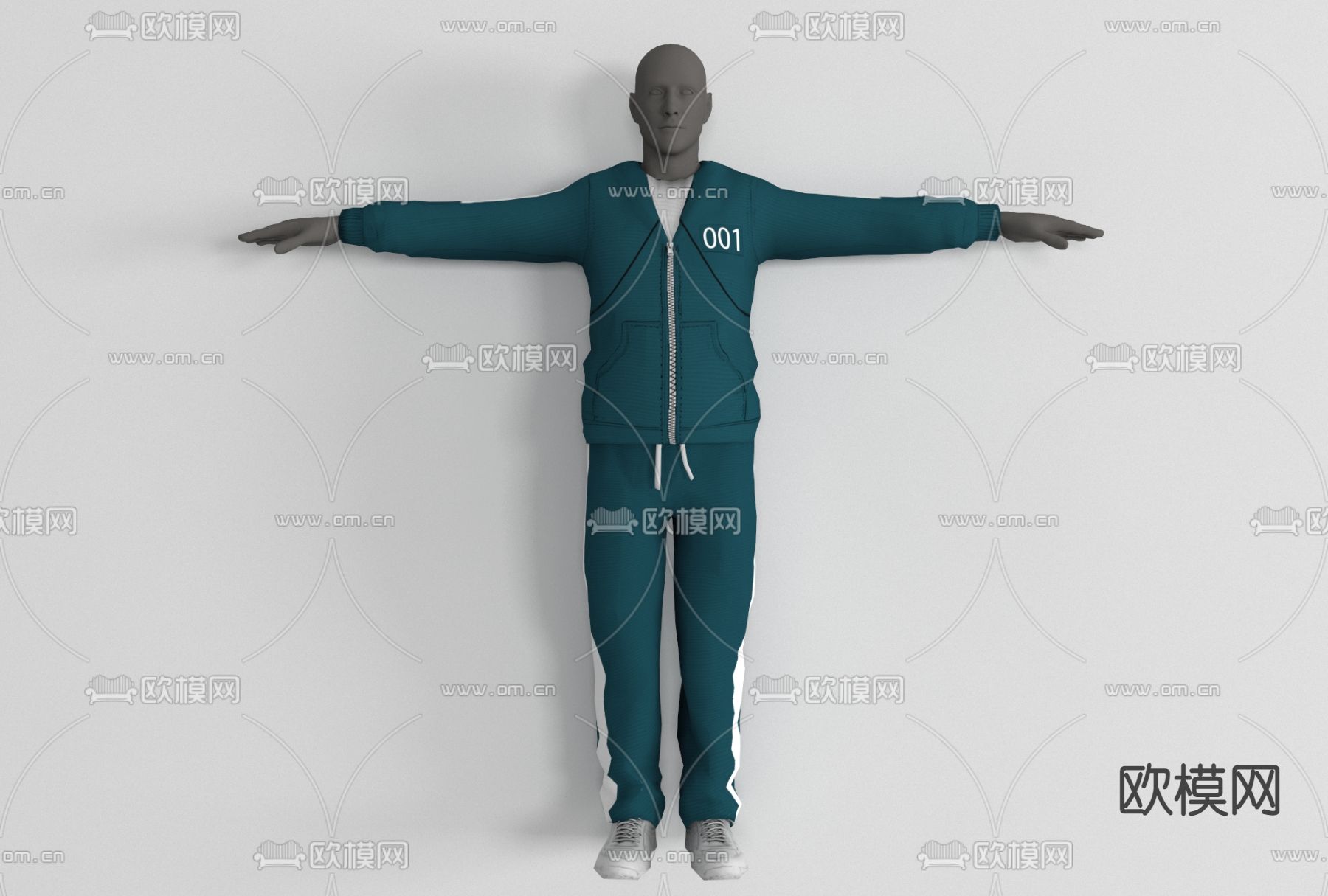 现代鱿鱼游戏人物免费3d模型