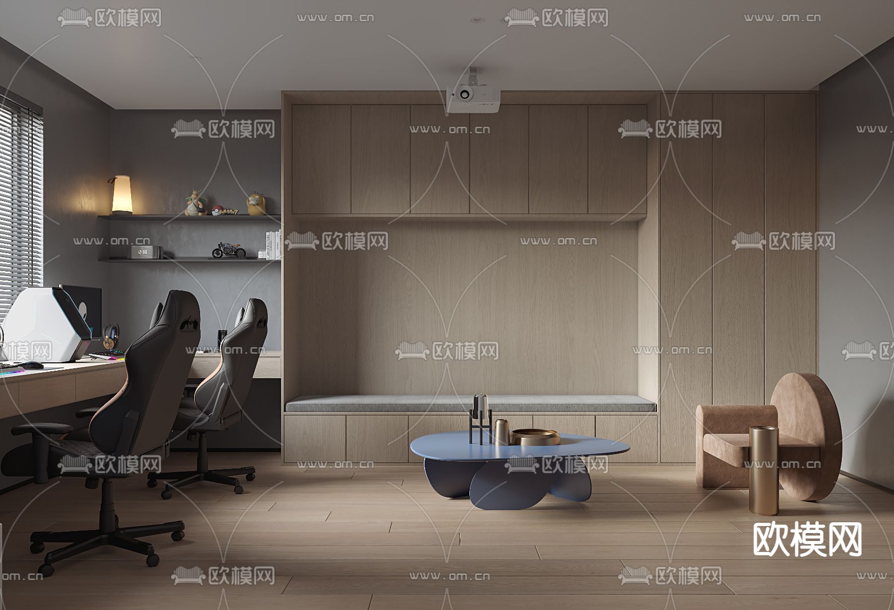 现代电竞娱乐室3d模型