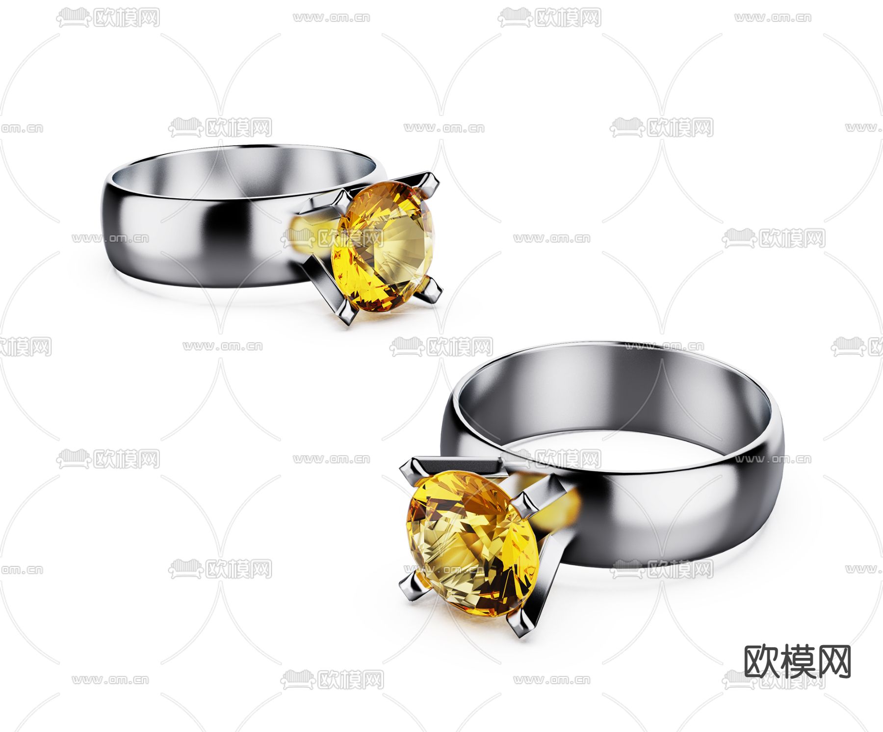 现代珠宝戒指3d模型下载