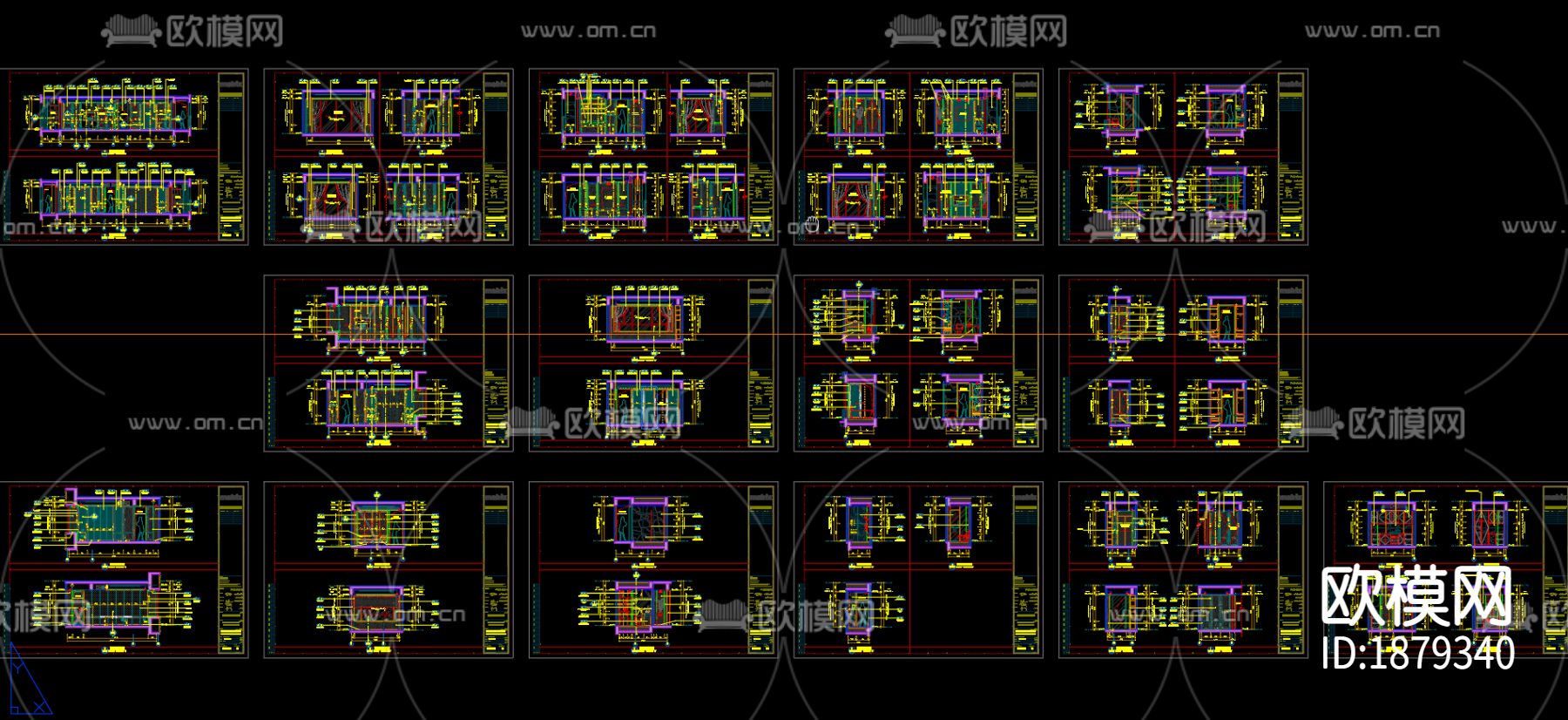 家装住宅cad施工图下载（渲染图1）