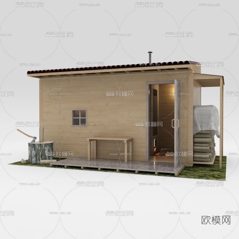 现代阁楼建筑构件免费3d模型下载