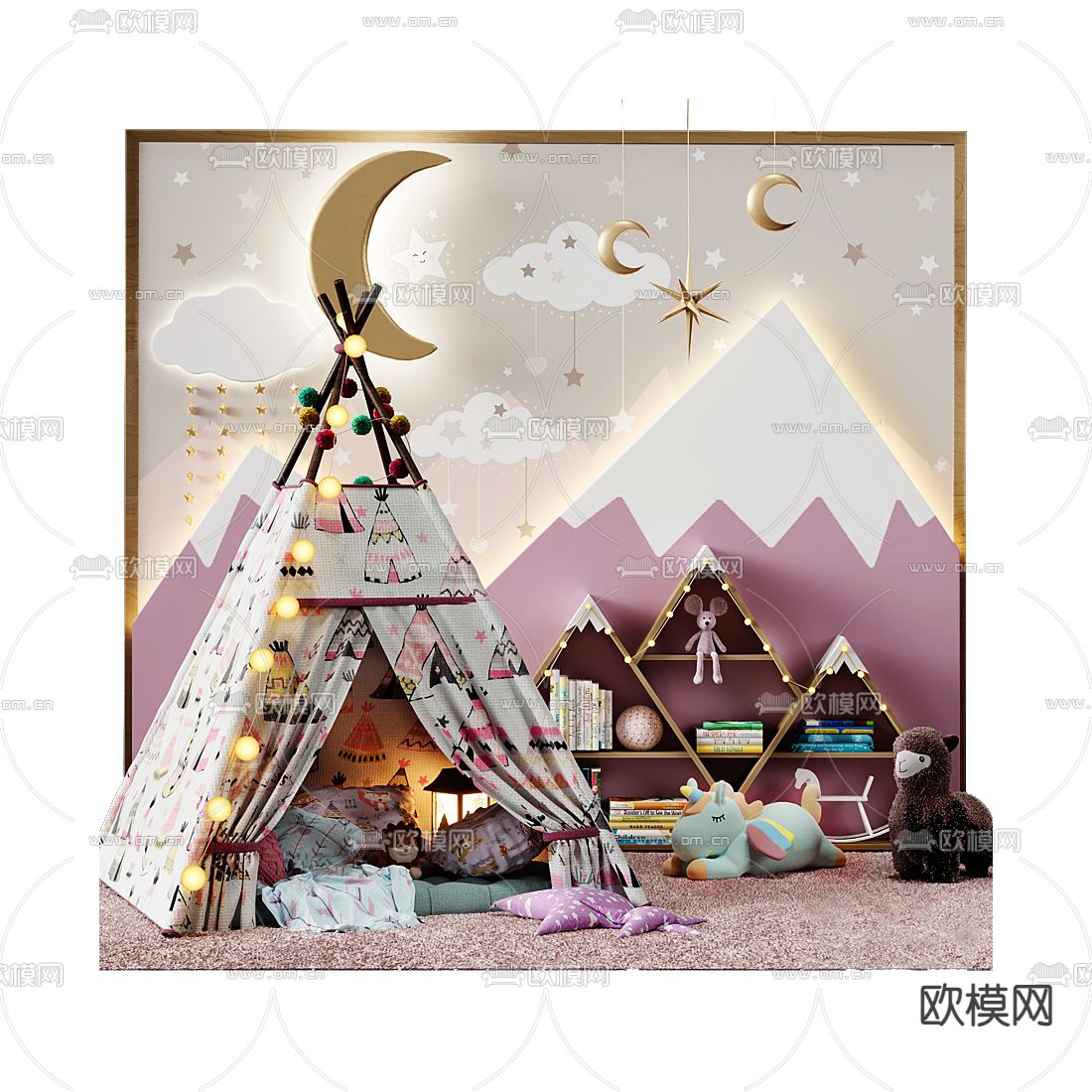 现代儿童帐篷3d模型下载