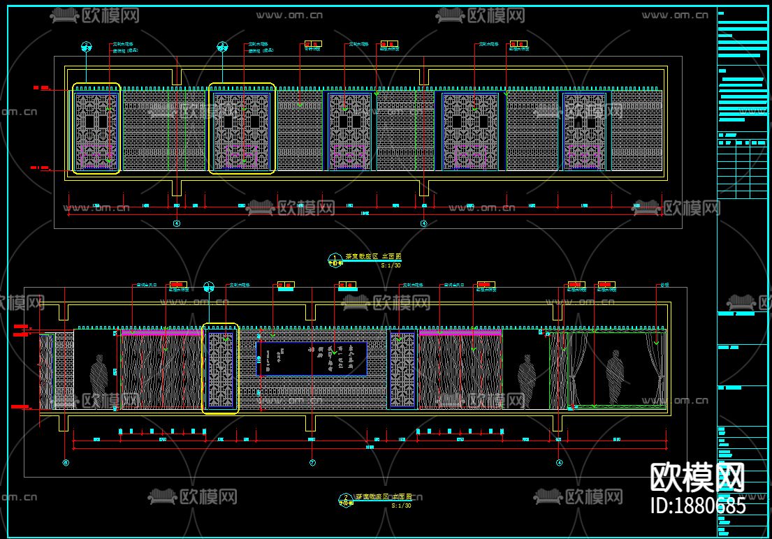 茶楼cad施工图下载（渲染图9）