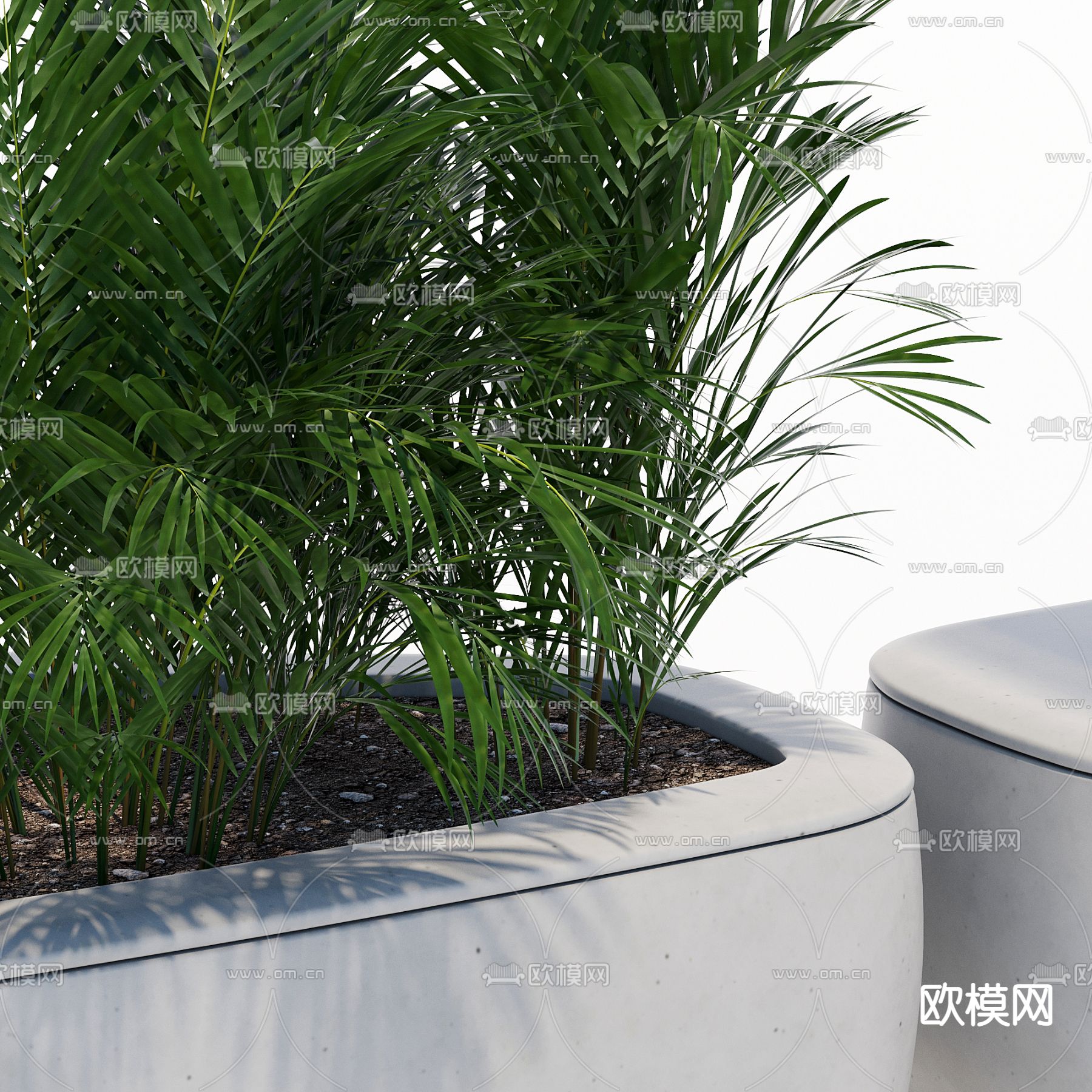 现代户外公共座椅3d模型下载（渲染图4）