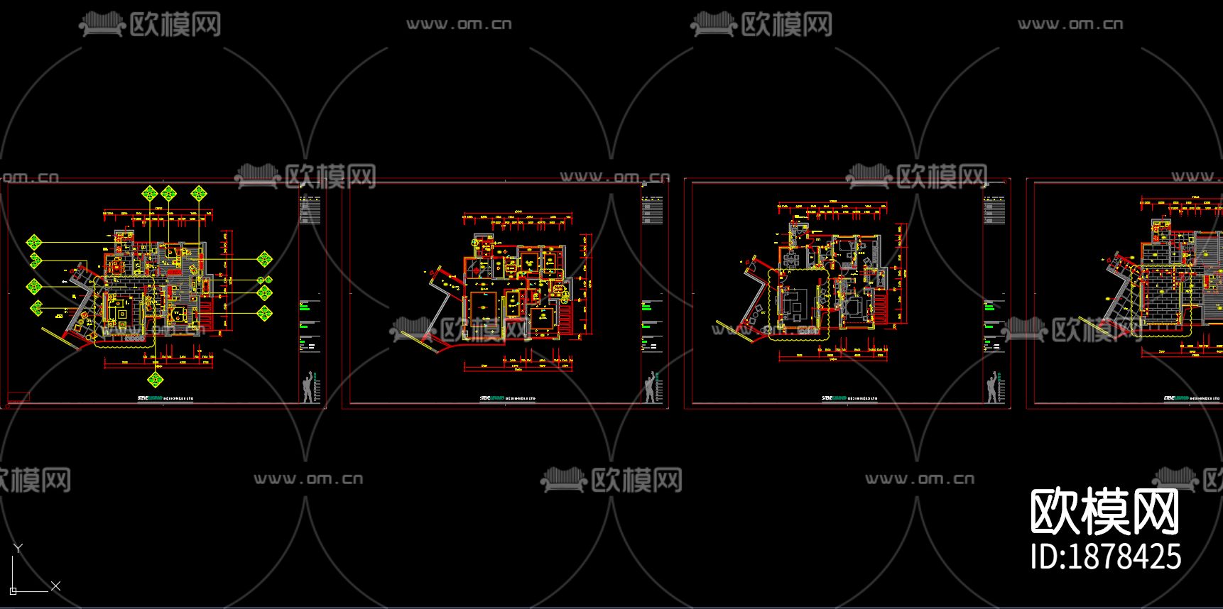 整装家居cad施工图下载（渲染图6）