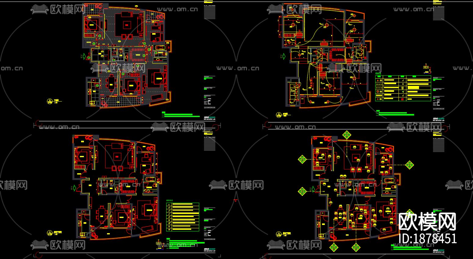 上海世纪花园样板房CAD施工图下载（渲染图7）