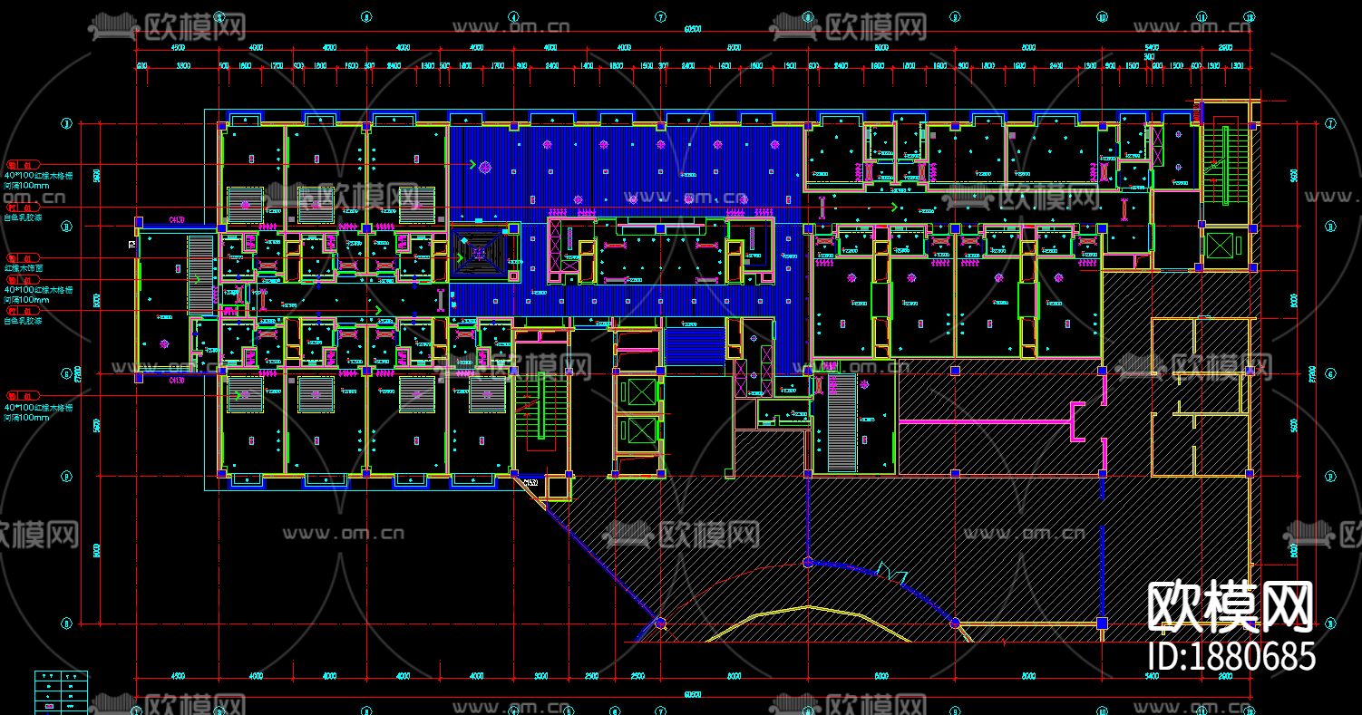 茶楼cad施工图下载（渲染图2）