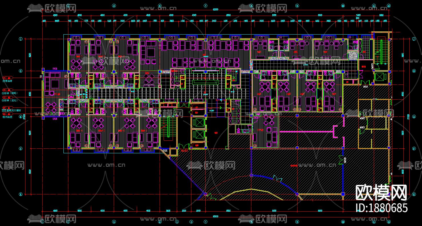 茶楼cad施工图下载（渲染图4）