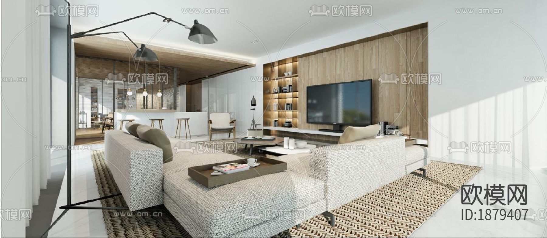 家装住宅cad施工图下载（渲染图5）