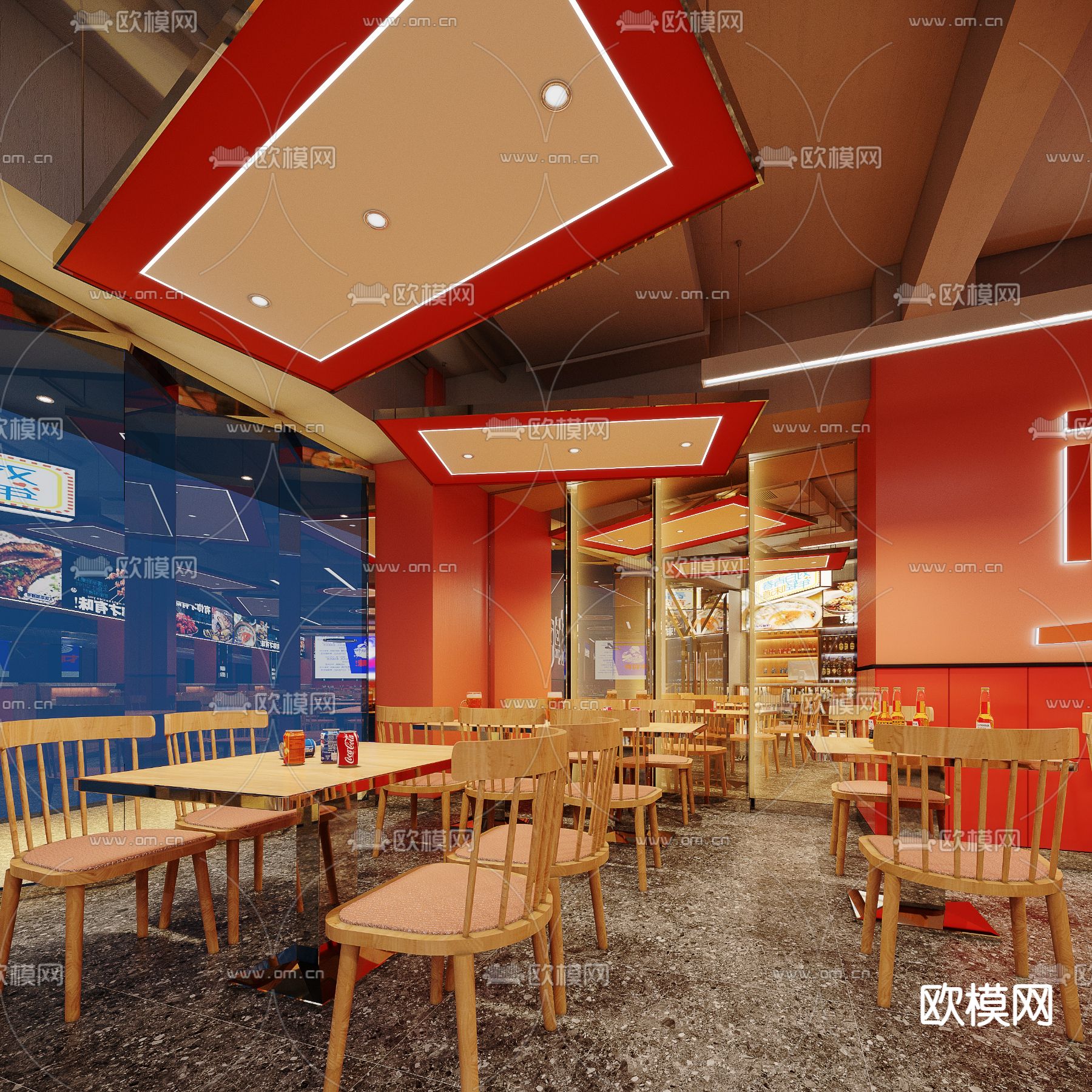 现代烧烤夜宵店3d模型下载（渲染图4）